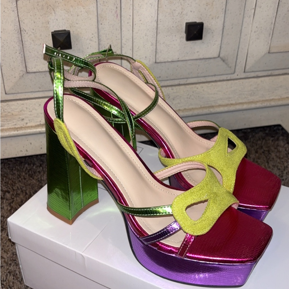 Shein Multicolor Platform Heels - image 4